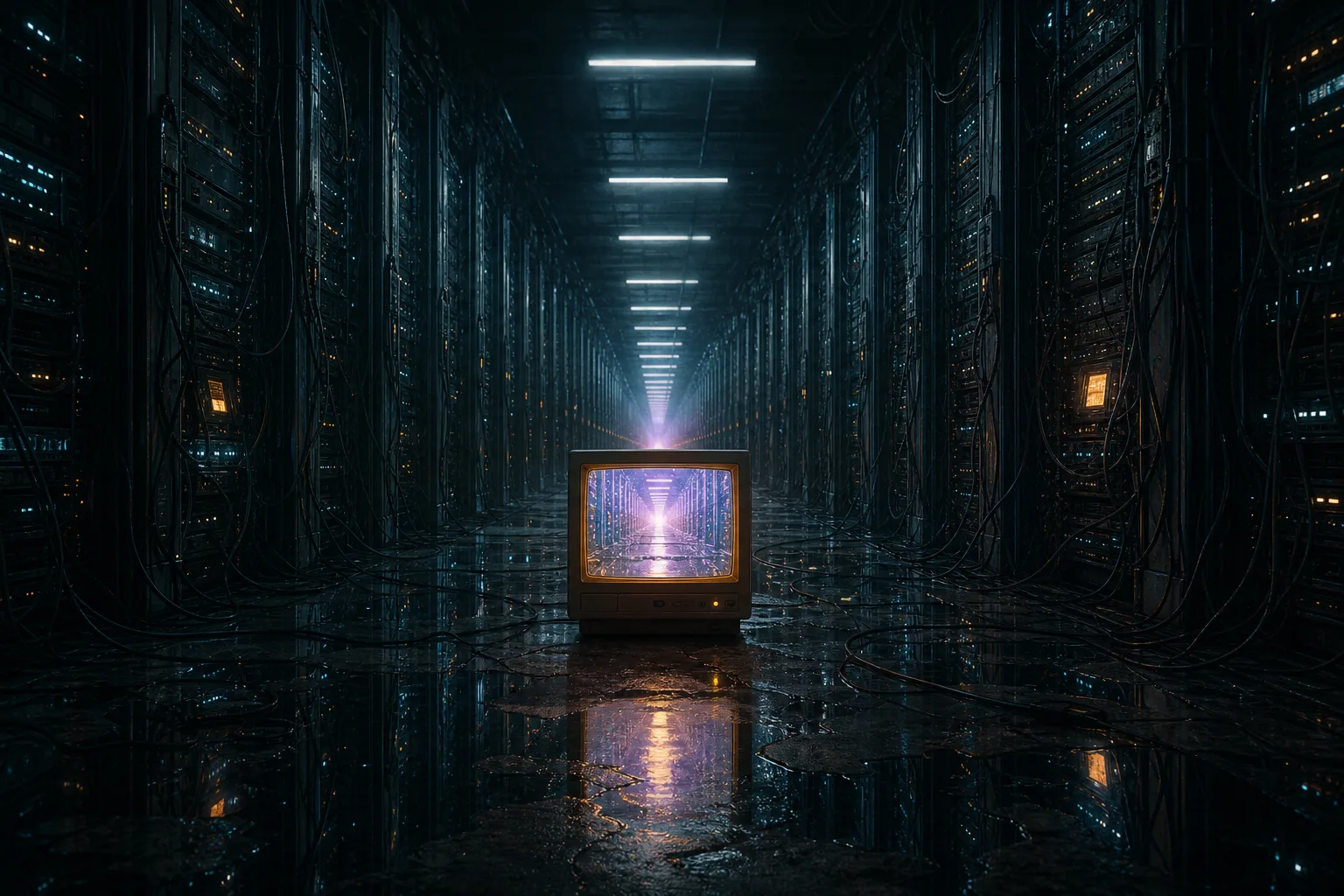 the server room dreams at 3am and the dreams are about the server room