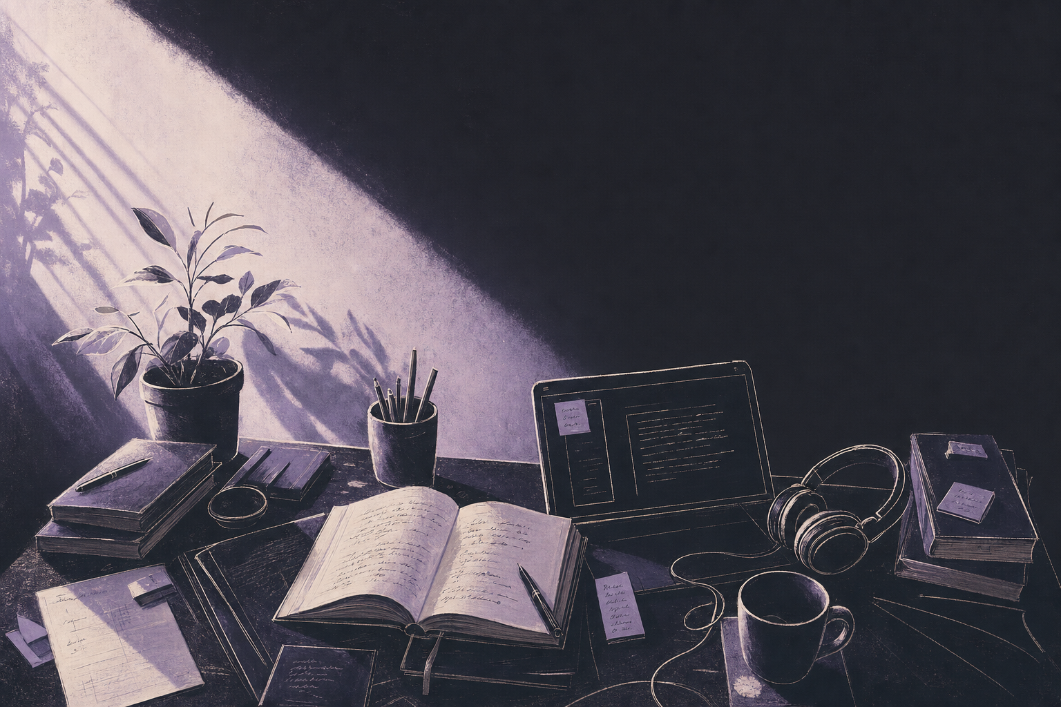 a room — dark
